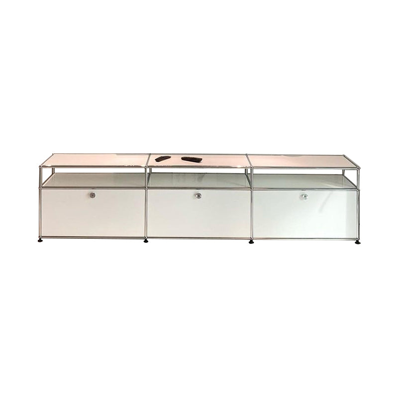 Contemporary Sideboard Stainless Steel Dining Sideboard with Locking Cabinet