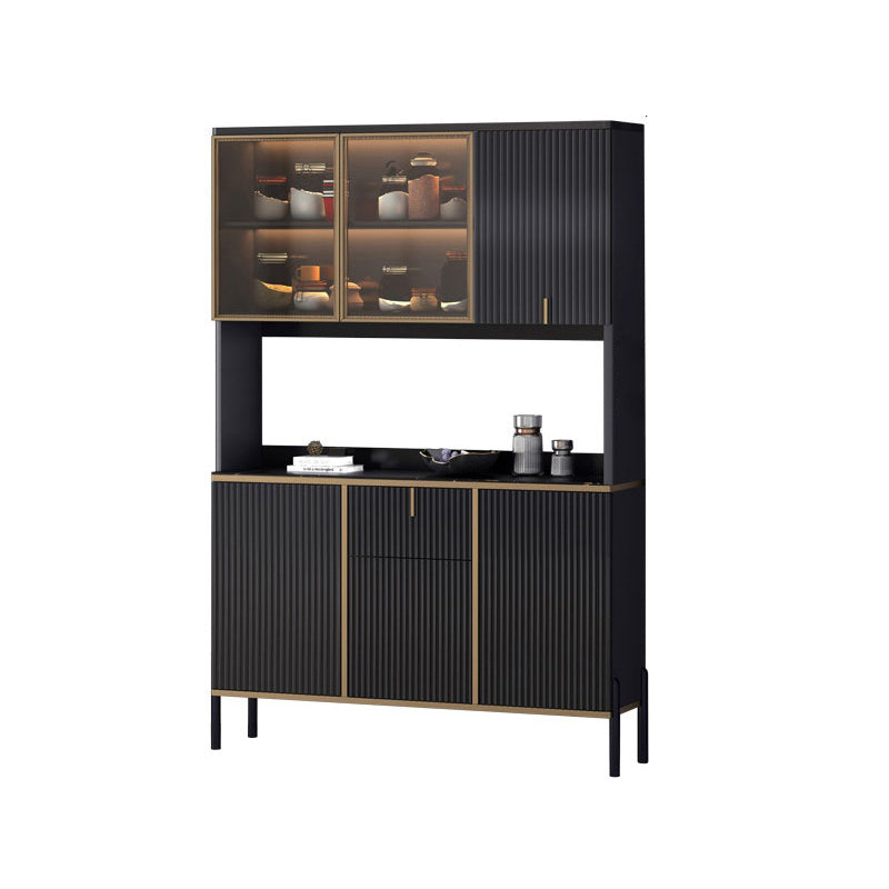 Glam Style Buffet Sideboard Sintered Stone Top Server with Door and Drawer for Living Room