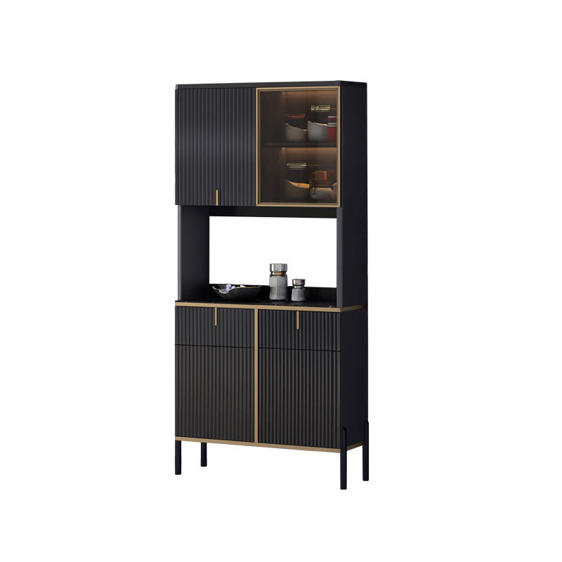 Glam Style Buffet Sideboard Sintered Stone Top Server with Door and Drawer for Living Room