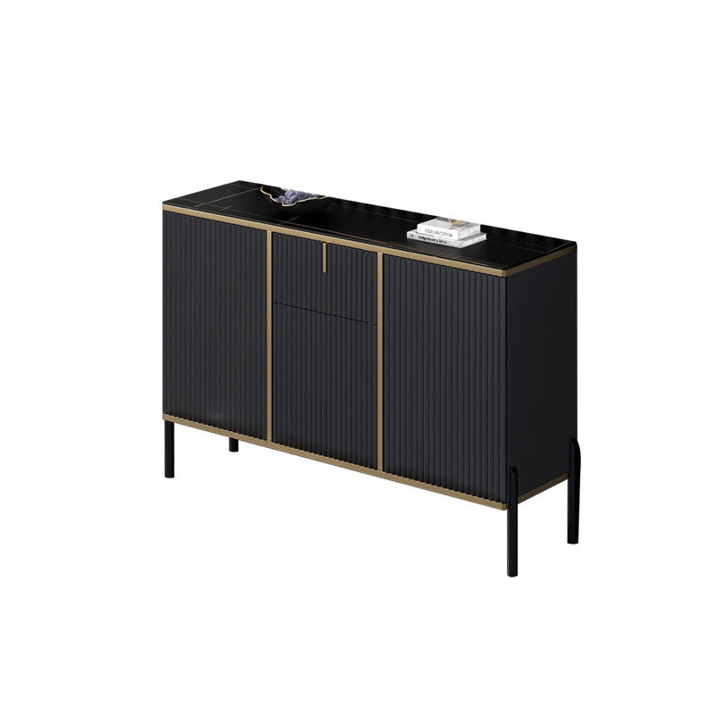 Glam Style Buffet Sideboard Sintered Stone Top Server with Door and Drawer for Living Room