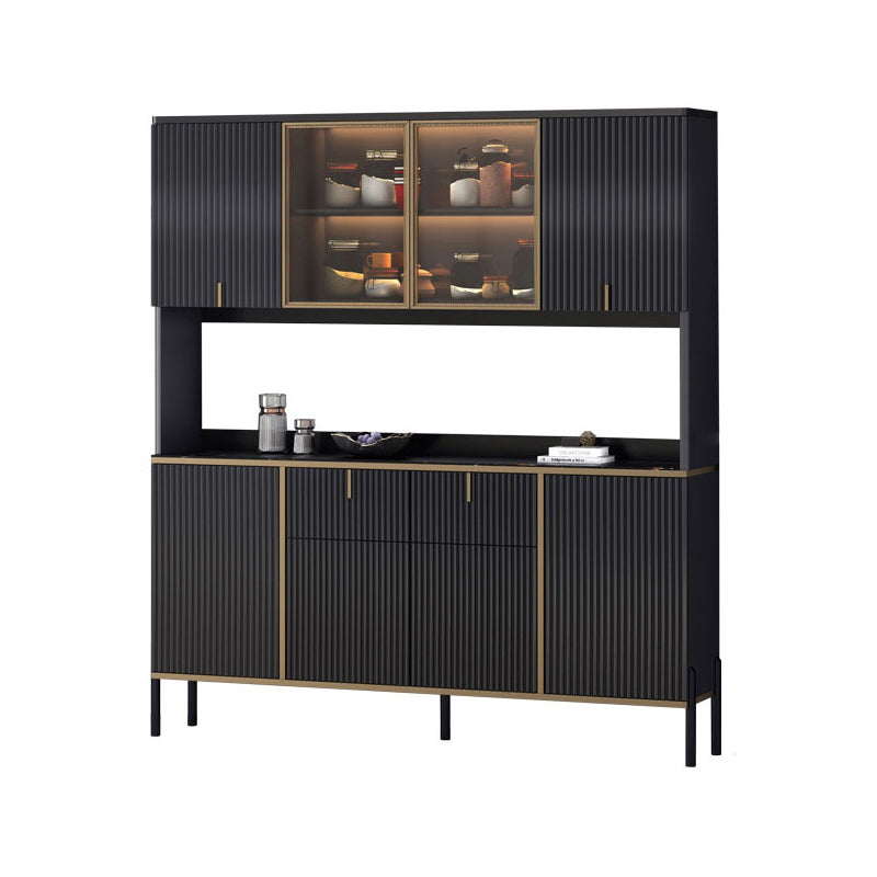 Glam Style Buffet Sideboard Sintered Stone Top Server with Door and Drawer for Living Room