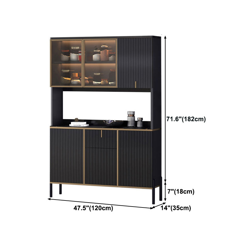 Glam Style Buffet Sideboard Sintered Stone Top Server with Door and Drawer for Living Room