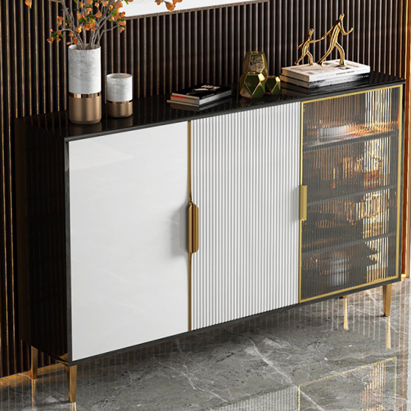 Stone Contemporary Sideboard Adjustable Shelves Dining Room Sideboard