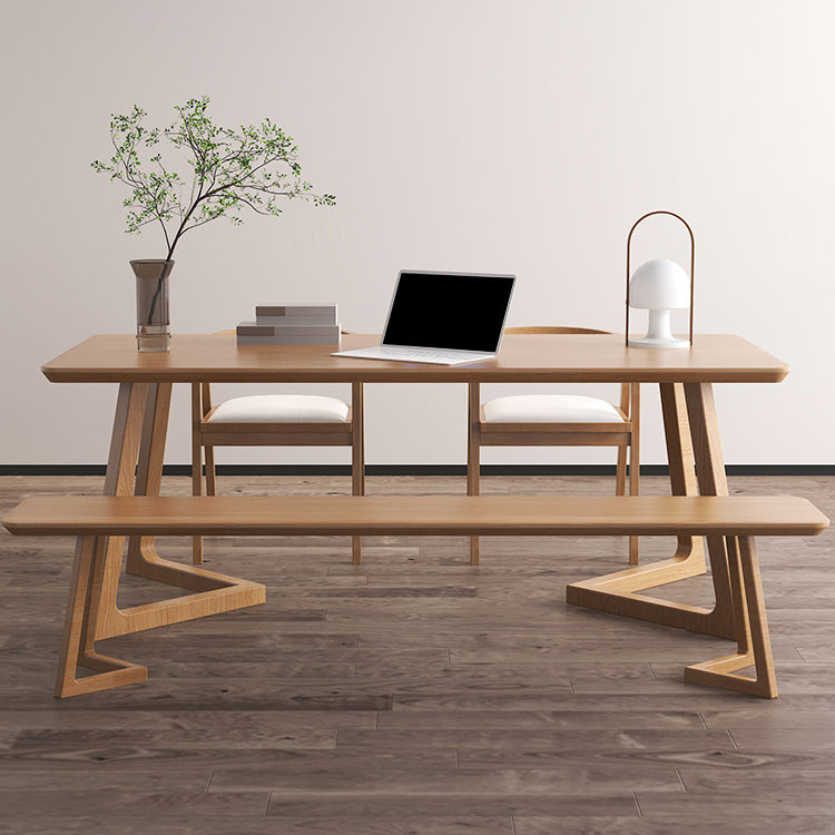 Rectangular Modern Writing Desk Pine Wood and Ash Wood Desk for Living Room