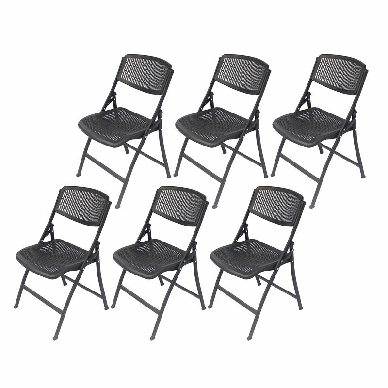 Modern Plastic Office Chair with Metal Frame Armless Conference Chair