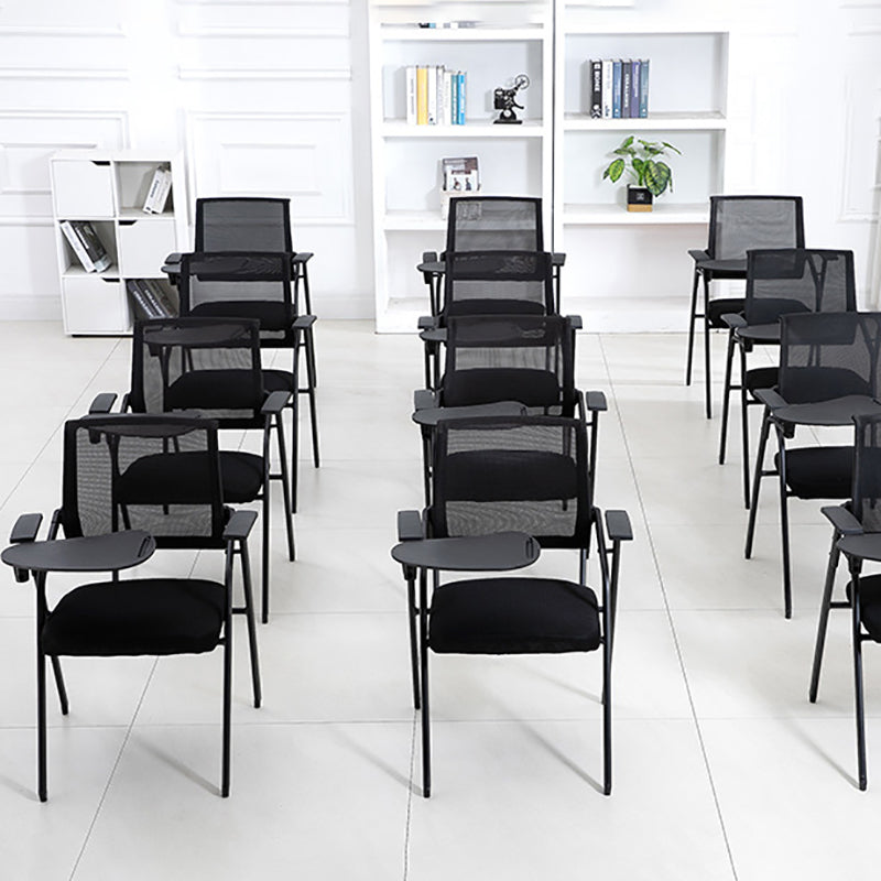 Modern Conference Chair with Mid Back Ergonomic Office Chair with Black Metal Frame