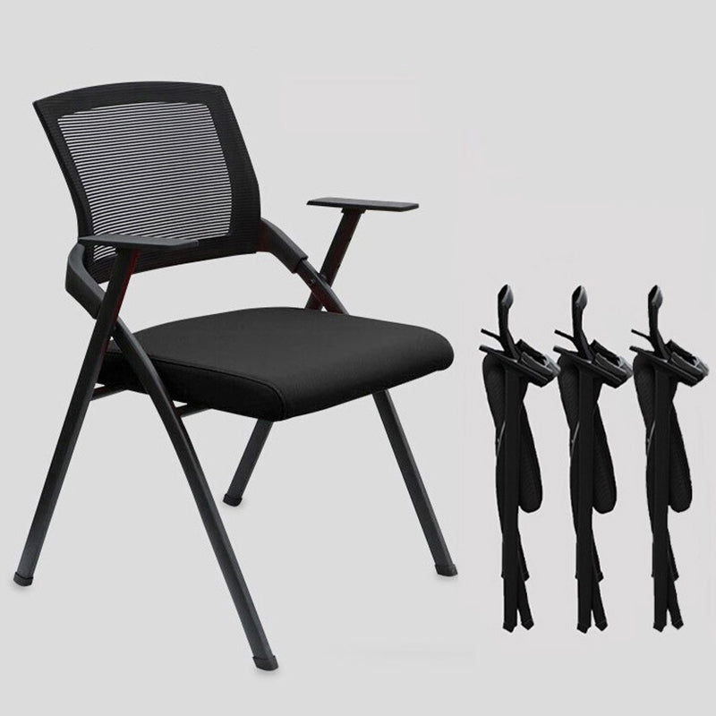 Modern Conference Chair with Mid Back Ergonomic Office Chair with Black Metal Frame