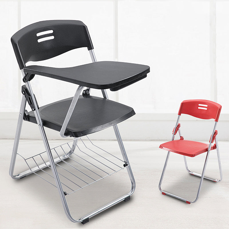 Silver Steel Frame Conference Chair Contemporary Armless Chair