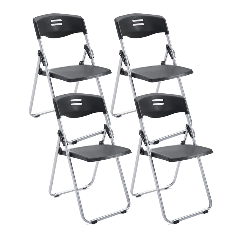 Silver Steel Frame Conference Chair Contemporary Armless Chair