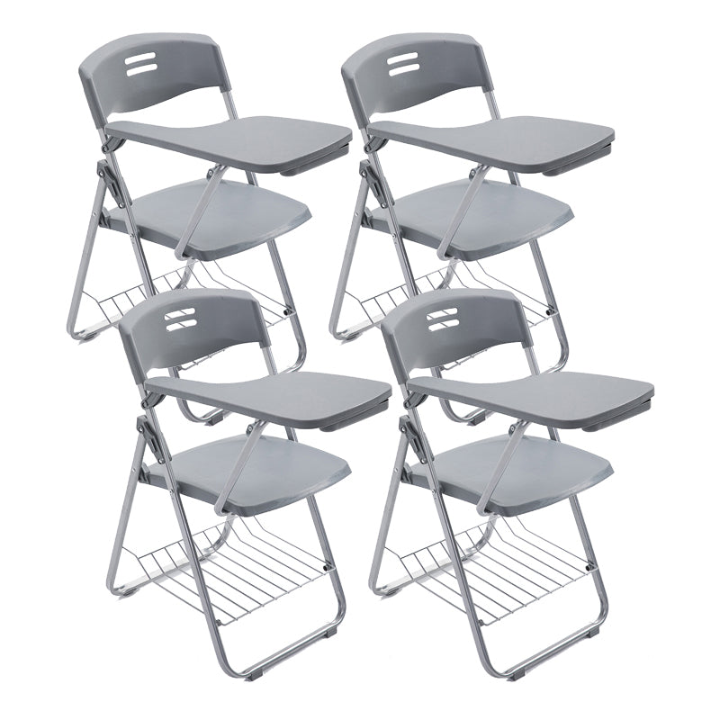 Silver Steel Frame Conference Chair Contemporary Armless Chair