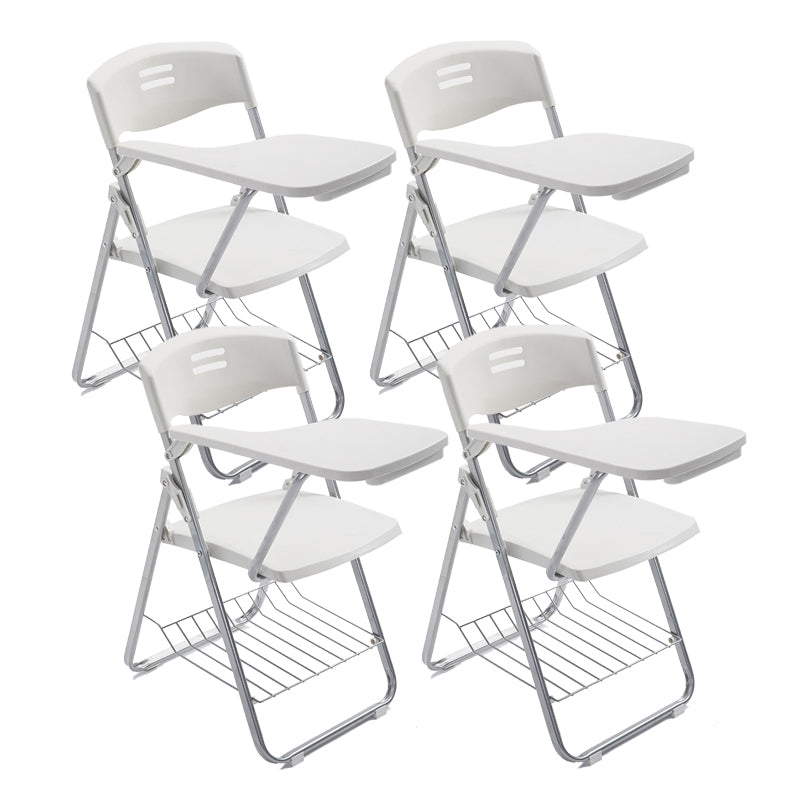 Silver Steel Frame Conference Chair Contemporary Armless Chair