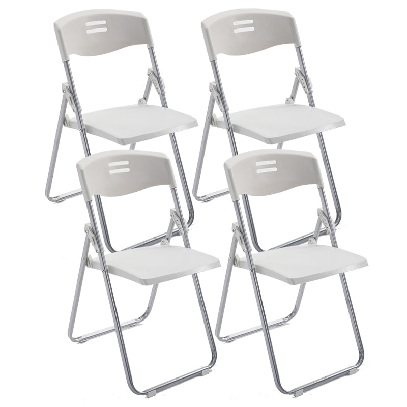 Silver Steel Frame Conference Chair Contemporary Armless Chair