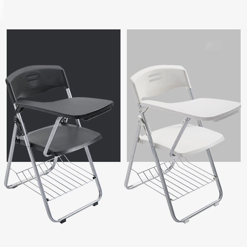 Silver Steel Frame Conference Chair Contemporary Armless Chair