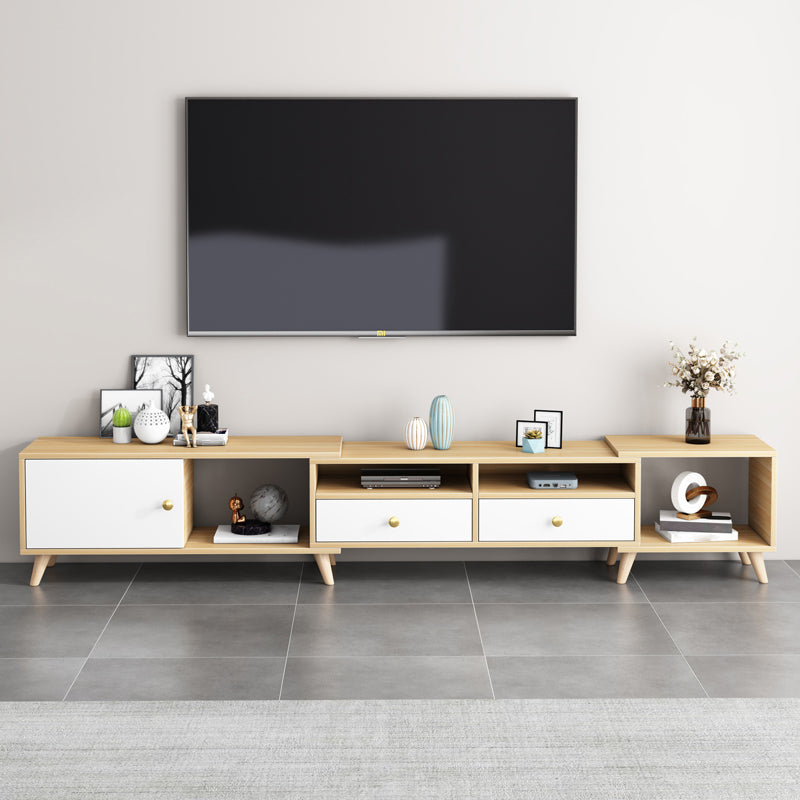 Scandinavian TV Console with Drawers Engineered Wood TV Stand