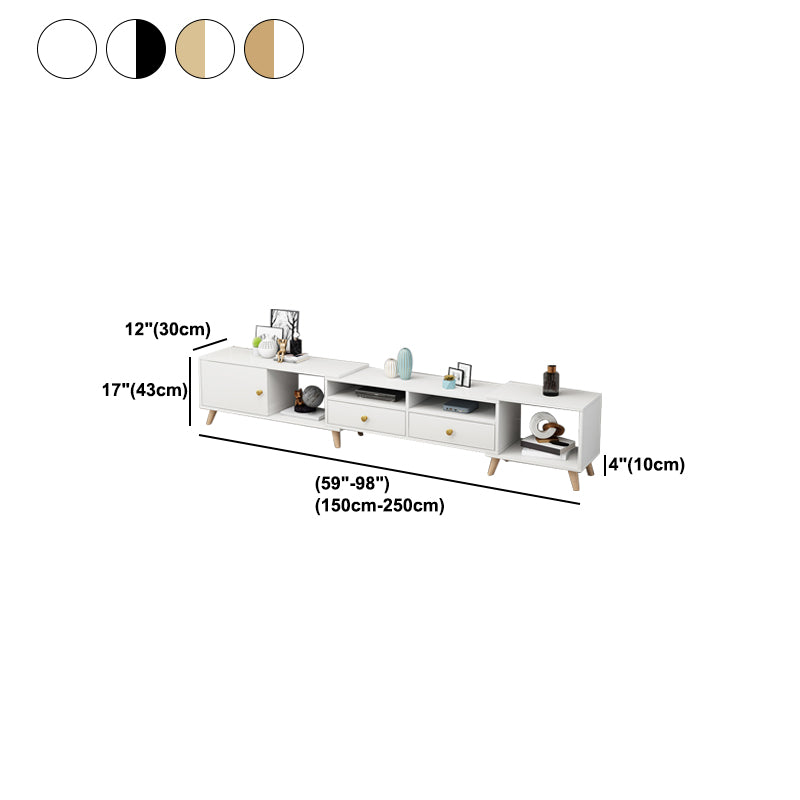 Scandinavian TV Console with Drawers Engineered Wood TV Stand