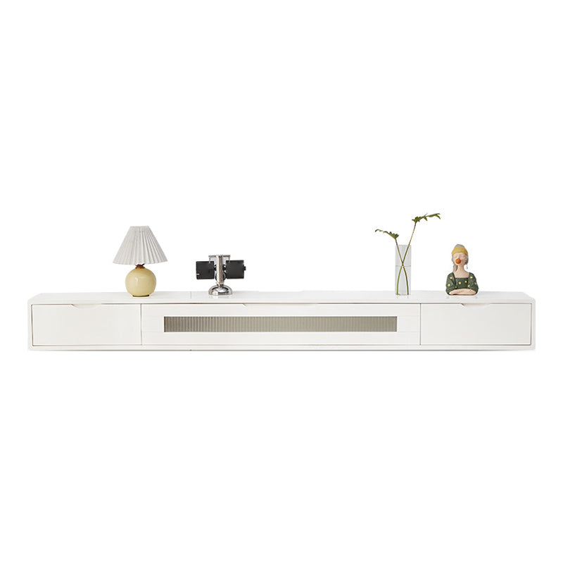 Matte Finish Media Console with Drawers Scandinavian TV Media Stand, Rubberwood