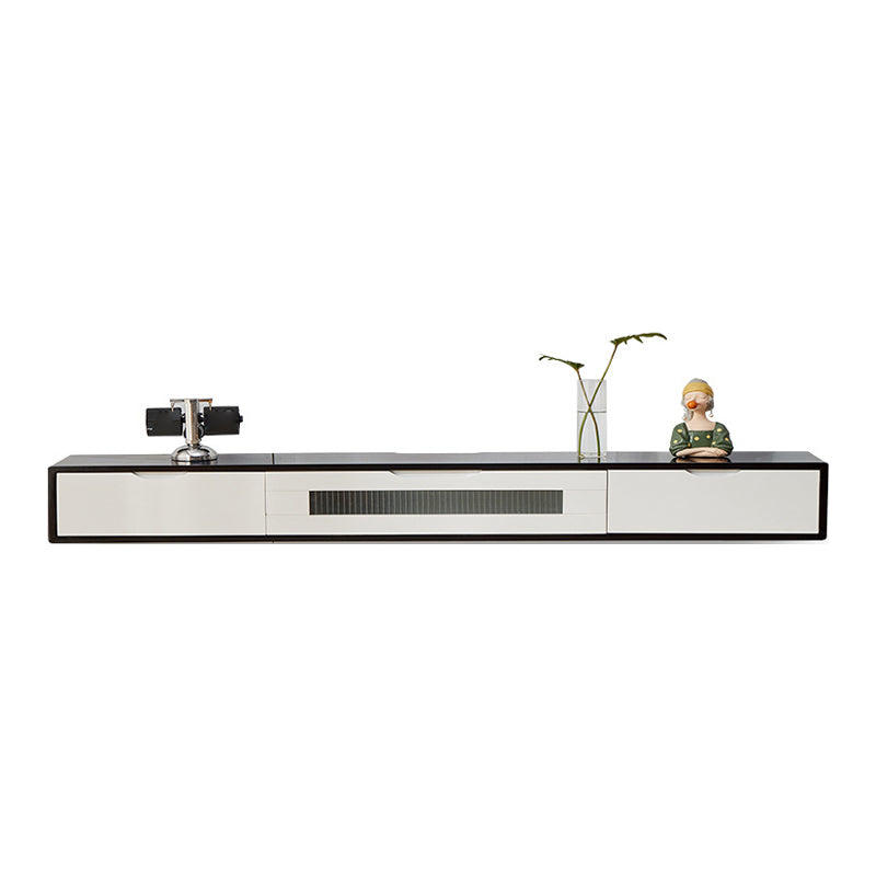 Matte Finish Media Console with Drawers Scandinavian TV Media Stand, Rubberwood