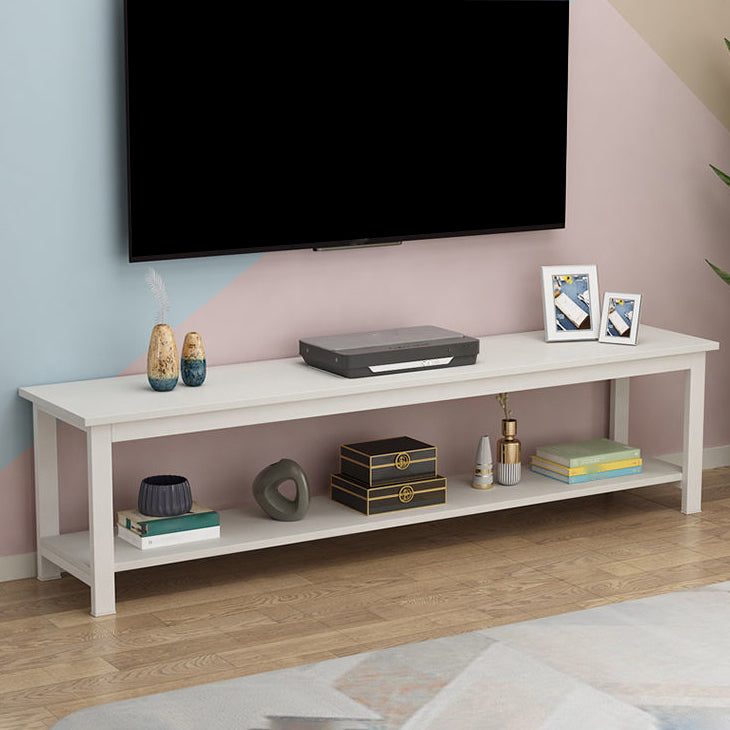 Scandinavian Engineered Wood Media Console with Shelves Matte Finish TV Media Stand