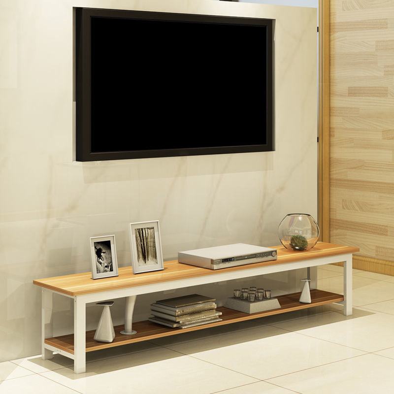 Scandinavian Engineered Wood Media Console with Shelves Matte Finish TV Media Stand