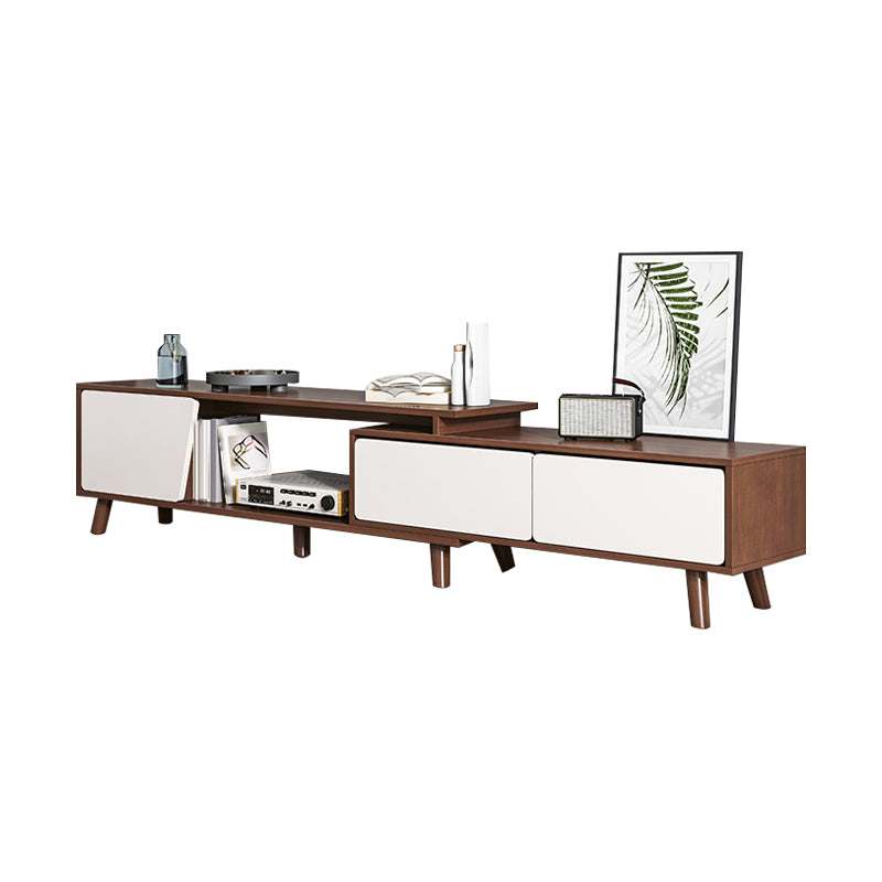 Scandinavian TV Media Stand with Drawers Engineered Wood TV Stand