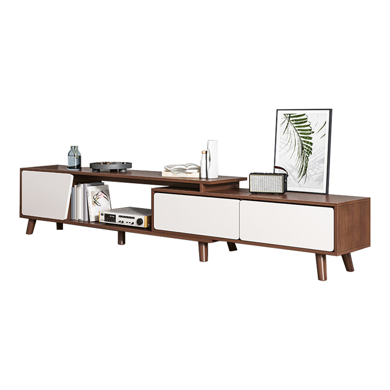 Scandinavian TV Media Stand with Drawers Engineered Wood TV Stand