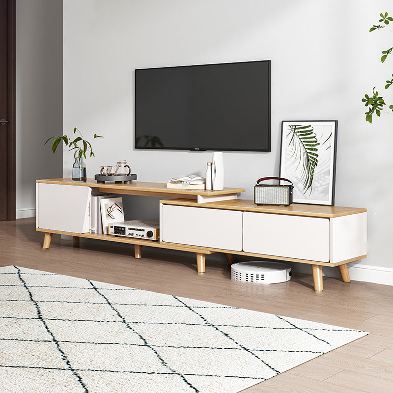 Scandinavian TV Media Stand with Drawers Engineered Wood TV Stand