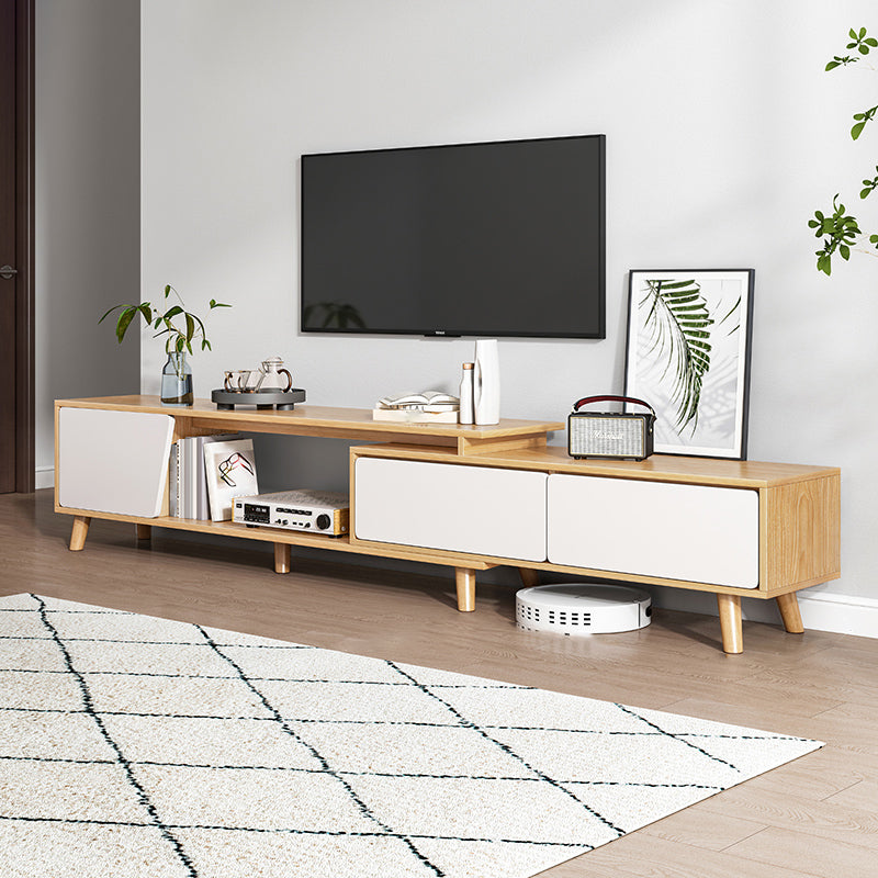 Scandinavian TV Media Stand with Drawers Engineered Wood TV Stand