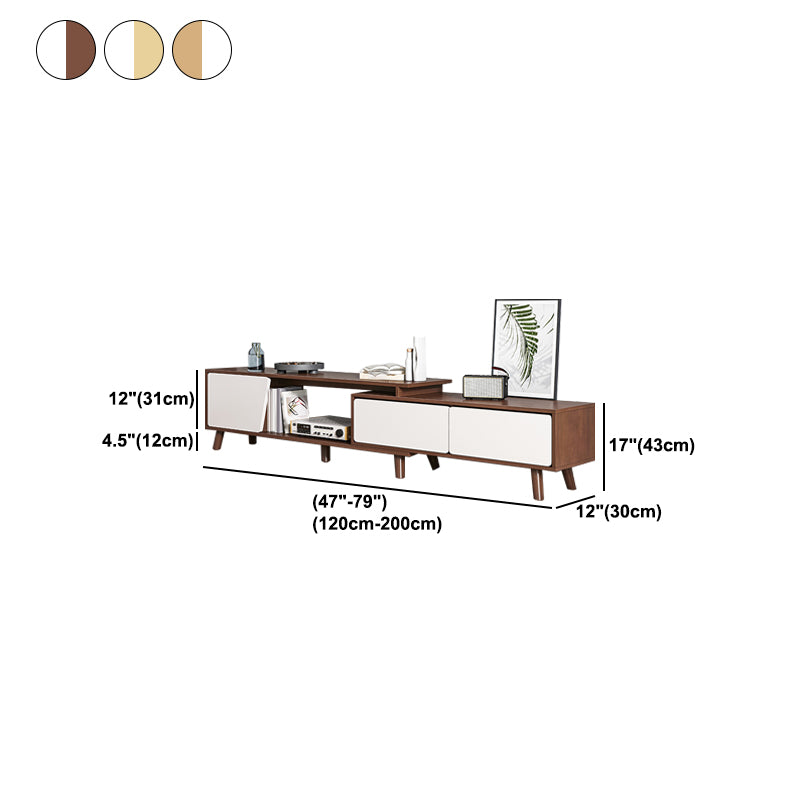 Scandinavian TV Media Stand with Drawers Engineered Wood TV Stand