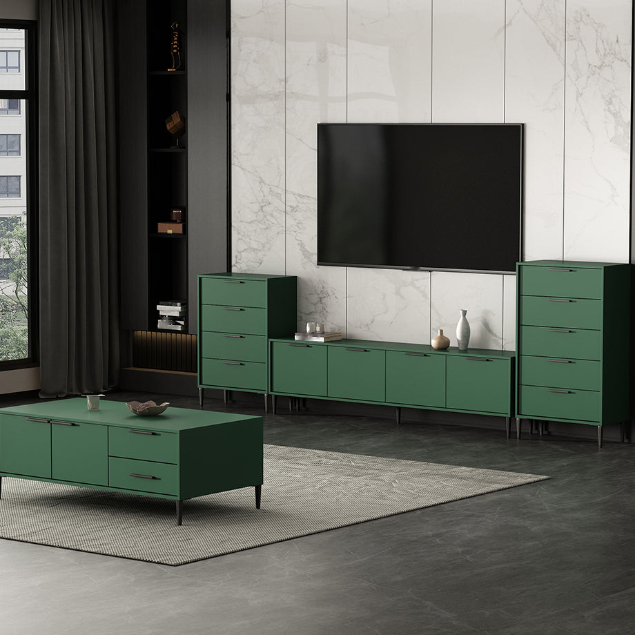 Wooden Enclosed Storage TV Console Scandinavian TV Stand with Cabinet