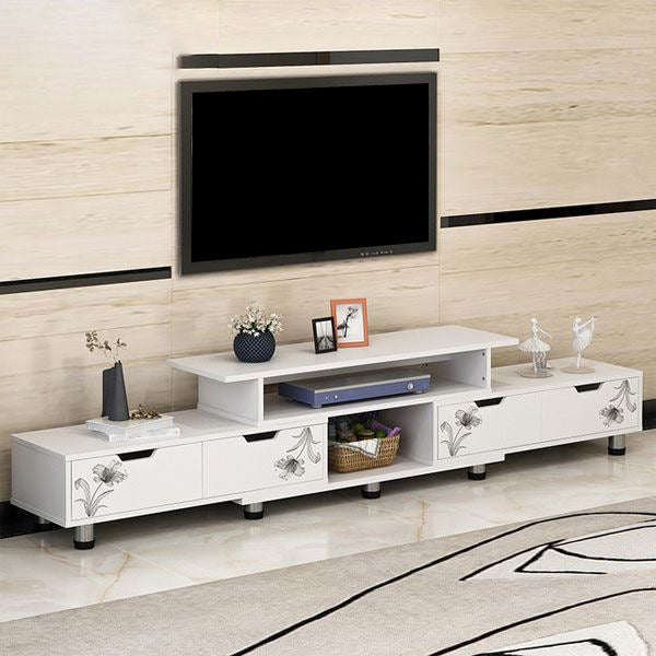 Scandinavian TV Media Stand Engineered Wood TV Stand Console