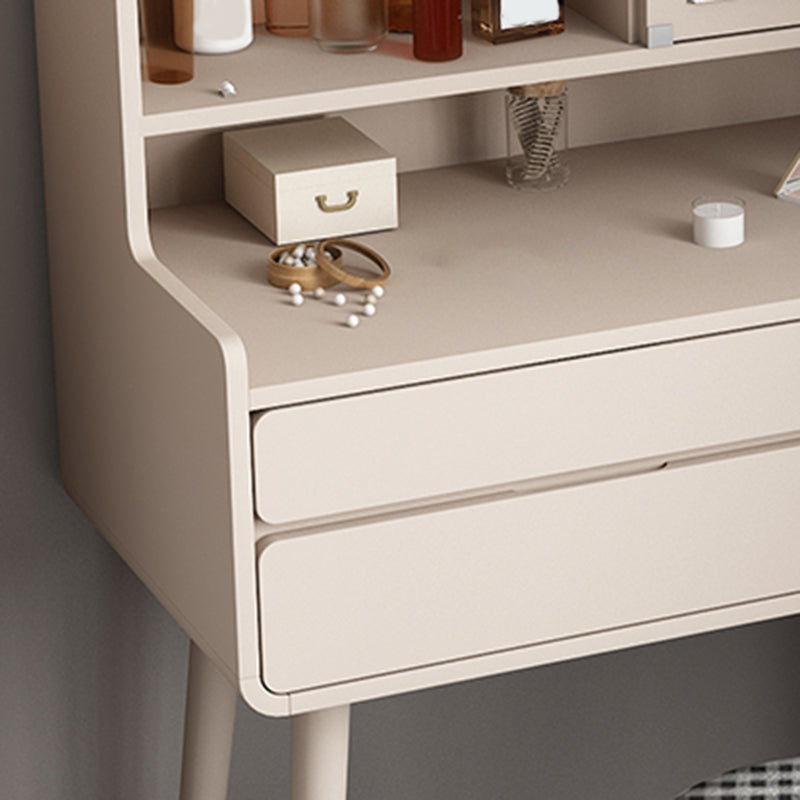 Modern Grey/White Makeup Vanity Set Wood Vanity Dressing Table