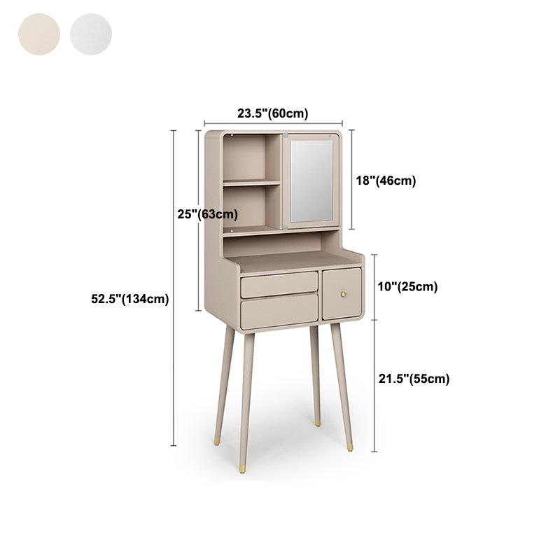 Modern Grey/White Makeup Vanity Set Wood Vanity Dressing Table