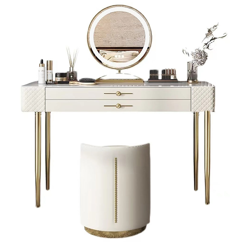 Contemporary Marble Dresser Makeup Counter With Storage Drawers for Bedroom