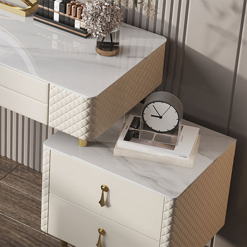 Contemporary Marble Dresser Makeup Counter With Storage Drawers for Bedroom