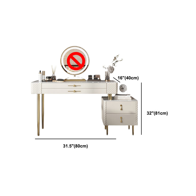Contemporary Marble Dresser Makeup Counter With Storage Drawers for Bedroom