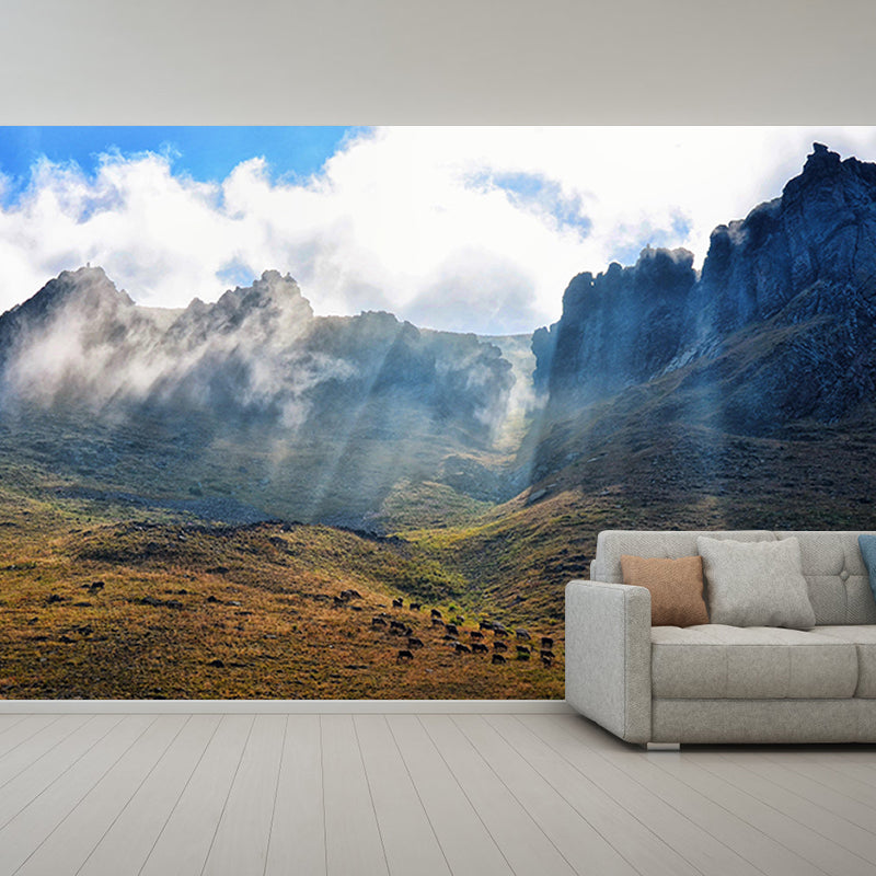 Decorative Wallpaper Mountain Photography Living Room Mural Wallpaper