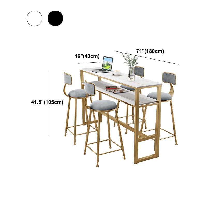 Indoor Stone Counter Wine Table Rectangle Footrest Bar Height Pub Table