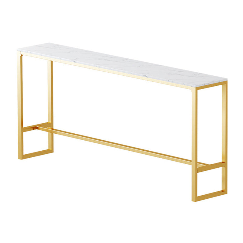 Glam Style Bar Table 42-inch Height Artificial Marble Top and Metal Base Bistro Table