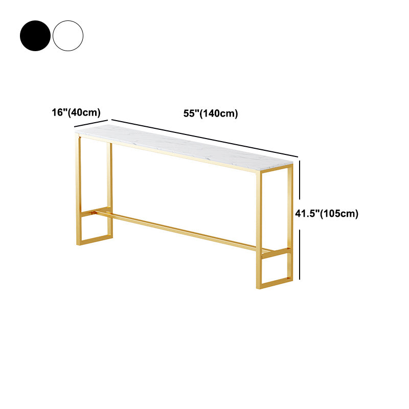 Glam Style Bar Table 42-inch Height Artificial Marble Top and Metal Base Bistro Table