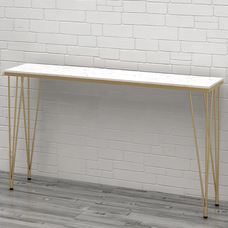 Indoor Glam Style Bar Table 42-inch Height Gold 4 Legs Bistro Table