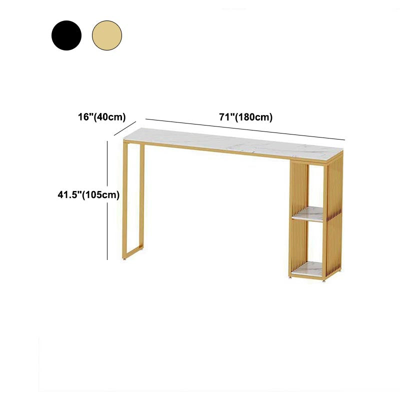 Industrial Rectangle Counter-height Pub Table Coffee Shop Pub Bar Table with Storage