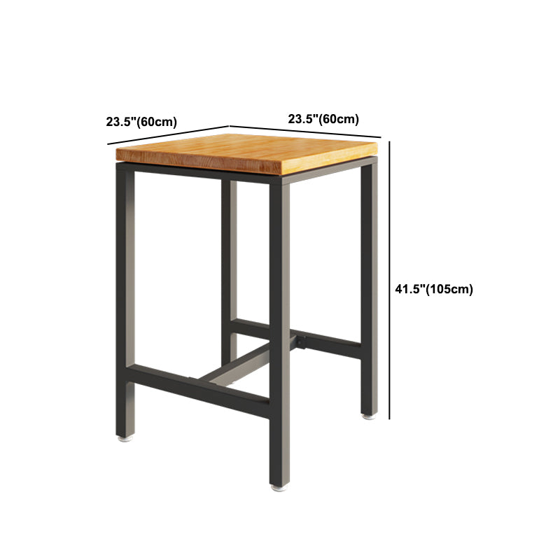 1/5/9 Pieces Industrial Iron Bar Table Set Pine Wood Bistro Set with Footrest