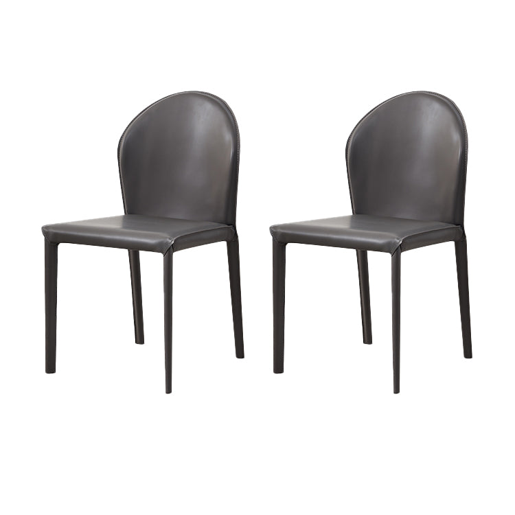 Contemporary Leather Dining Chair Armless Upholstered Dining Chairs