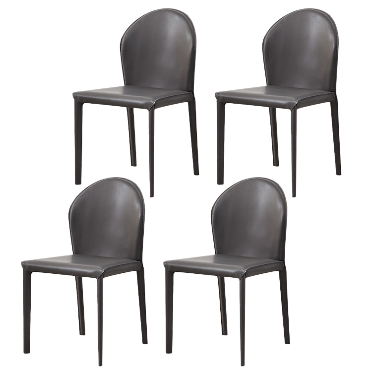 Contemporary Leather Dining Chair Armless Upholstered Dining Chairs