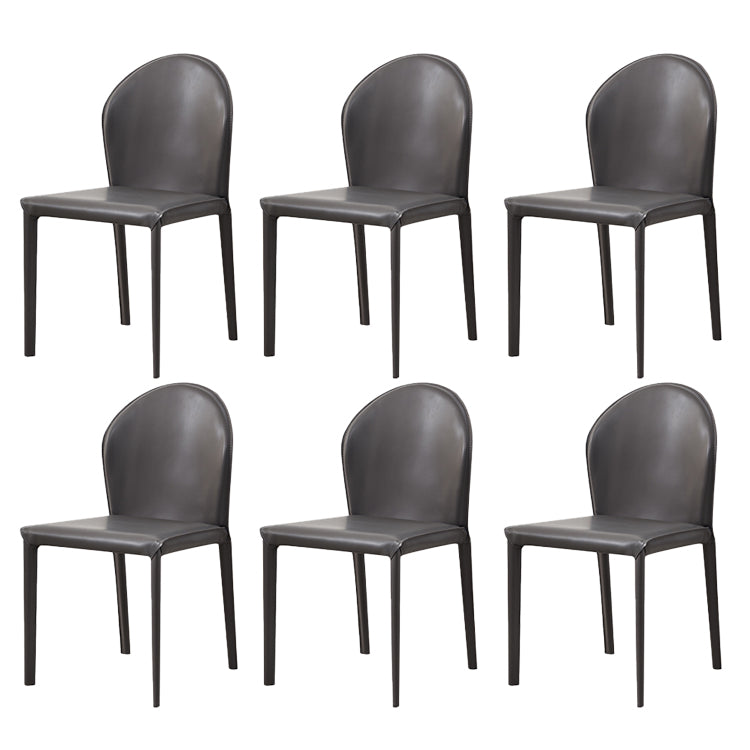 Contemporary Leather Dining Chair Armless Upholstered Dining Chairs