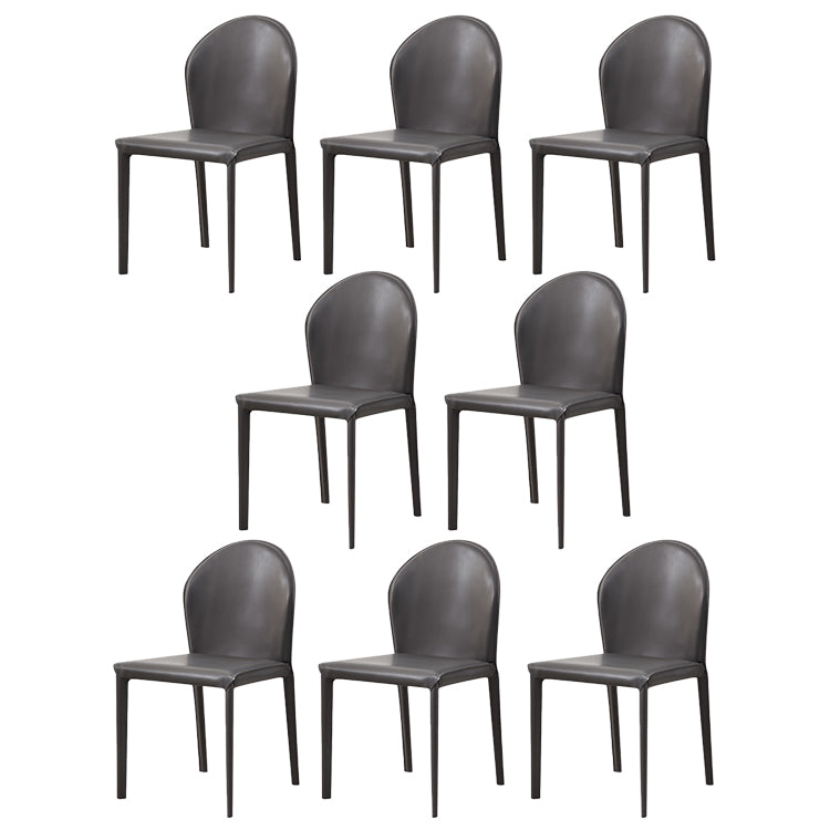 Contemporary Leather Dining Chair Armless Upholstered Dining Chairs