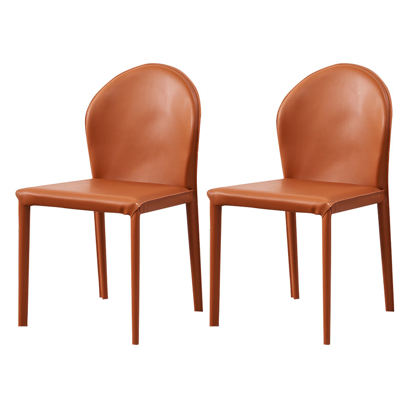 Contemporary Leather Dining Chair Armless Upholstered Dining Chairs