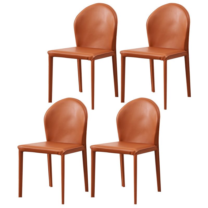 Contemporary Leather Dining Chair Armless Upholstered Dining Chairs