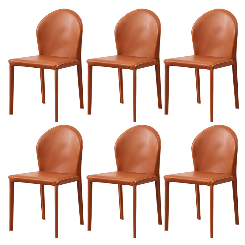 Contemporary Leather Dining Chair Armless Upholstered Dining Chairs