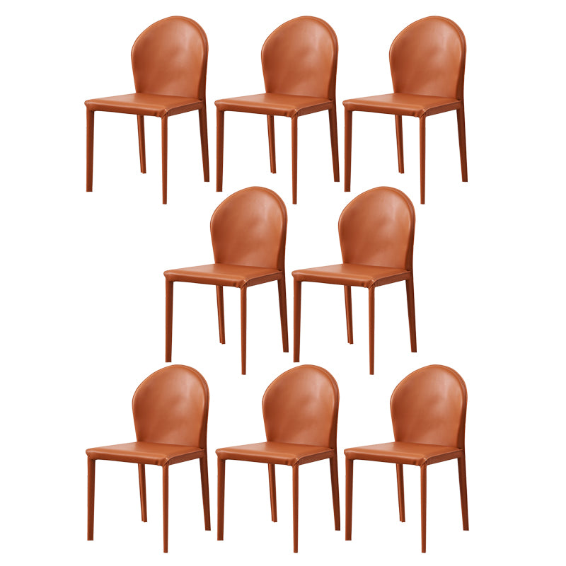 Contemporary Leather Dining Chair Armless Upholstered Dining Chairs